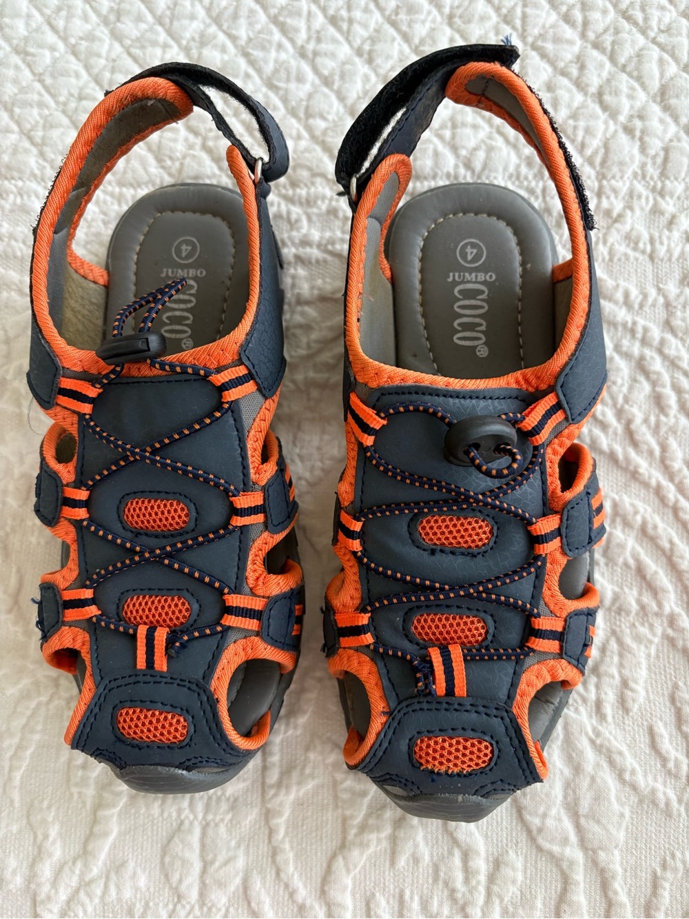 Kids' Navy and Orange Active Sandals Coco Jumbo Size 4 Sports
